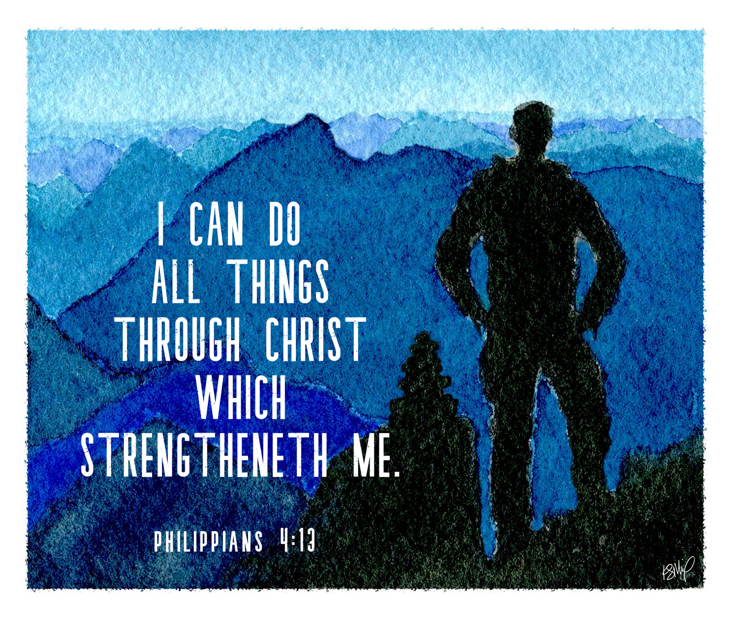 Mountain Overlook Philippians 4:13, Decal or Print